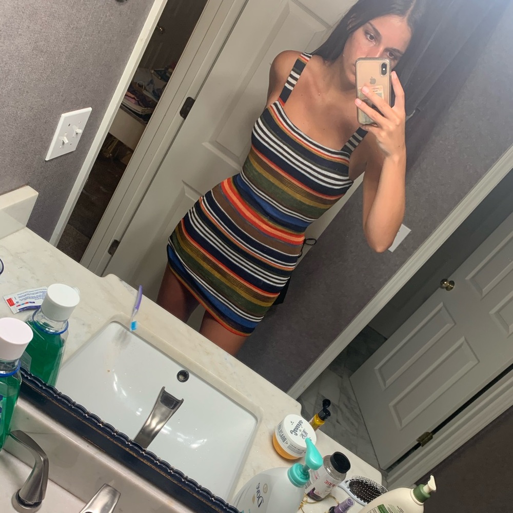 vestique medium multi colored bodycon dress!